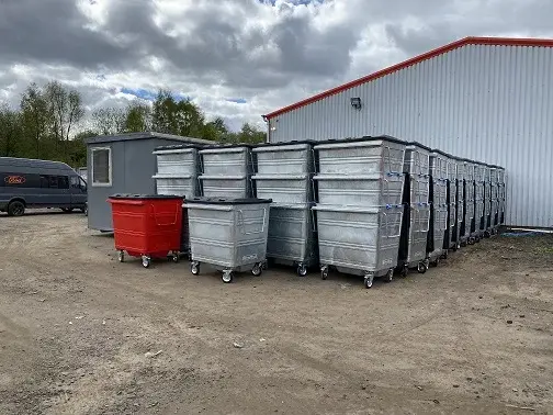 finish and unfinished wheelie bins